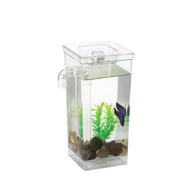 Новая креативная самоочищающаяся аквариумная Рыбная чаша с светодиодный светильник, декоративная мини экологическая бетта, рыбный бак, инкубатор, чаша, подарок для детей