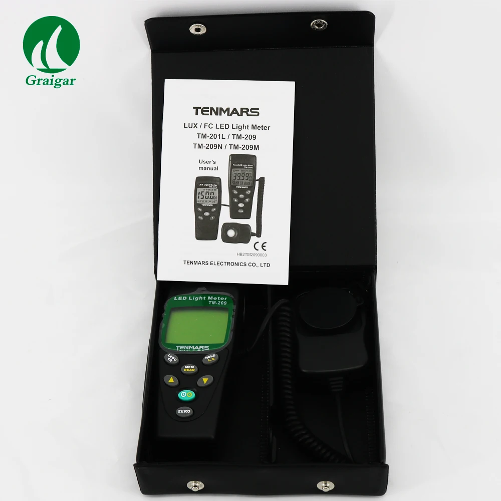 

Digital LED Light Level Meter TM-209 400,000 Lux FC measuring Lux Meter TM209 with high Accuracy