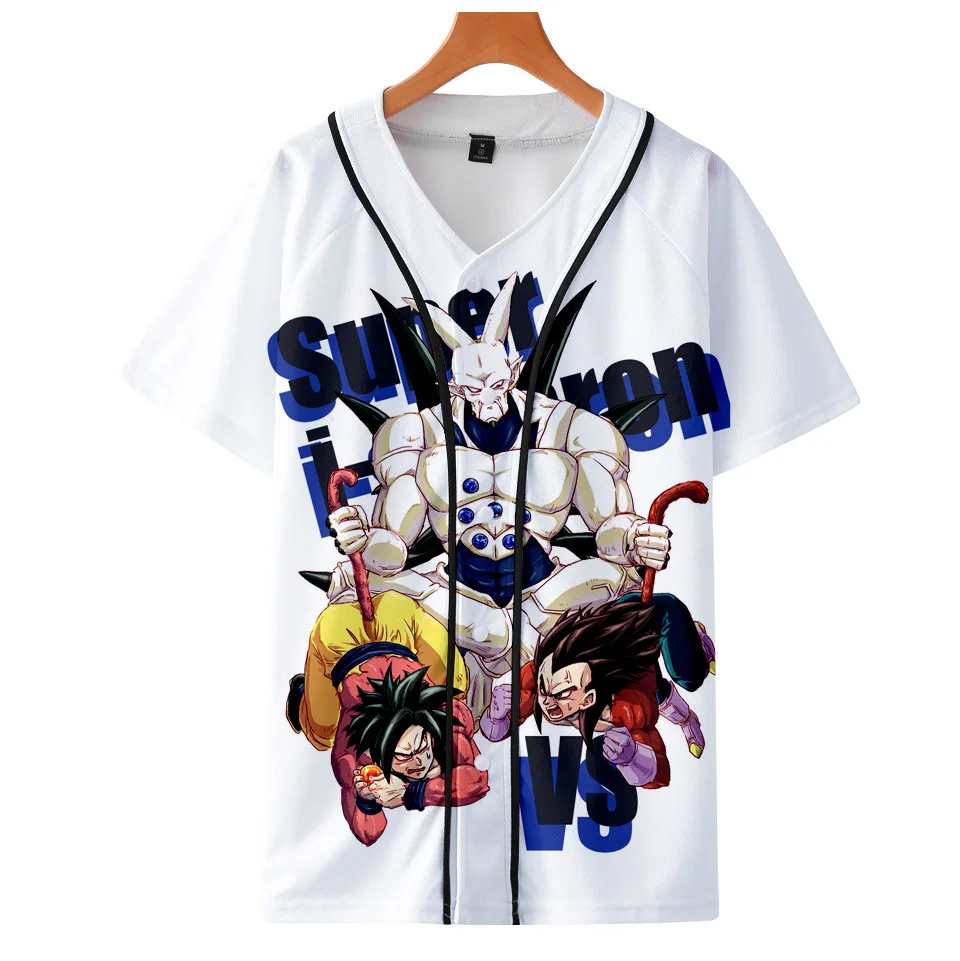

Summer Fashion Baseball T Shirt Men Dragon Ball Z 3D Printed Short Sleeve Casual Hip Hop Loose Baseball Jersey Hipster Tshirts
