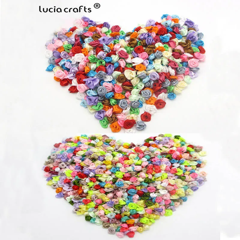 

Lucia crafts Handmade Satin Rose Ribbon Rosettes Flower Bow Appliques Wedding Decor Sewing Accessories B0102