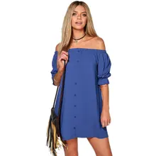 New Hot Sexy Women Strapless Off The Shoulder Dress Ladies Casual Club Loose Mini Dresses Girl Vestido