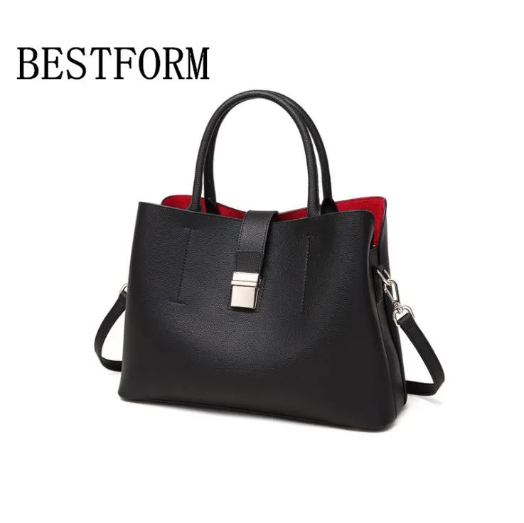 

100% leather handbags leather handbags 2019 new fashion wild simple ladies large-capacity shoulder bag shoulder squat leather ha