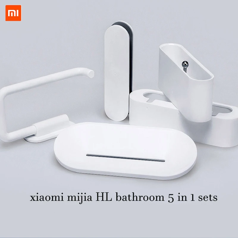 5 шт. Xiaomi HL Ванная комната 5 в 1 наборы для мыла крюк Коробка для хранения и держатель телефона для ванной комнаты душевая комната инструмент