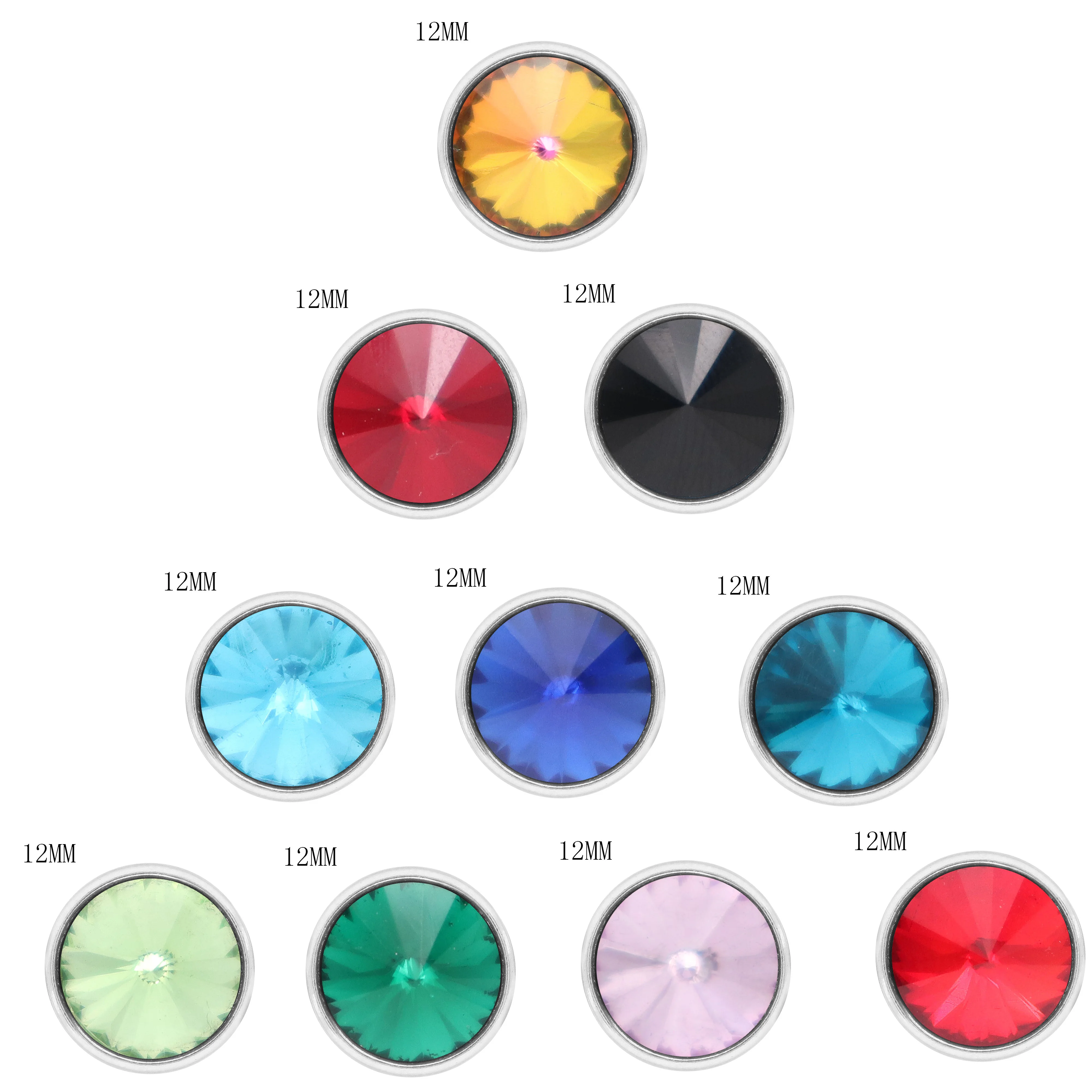 

2019 Hot Selling Snap Buttons Jewelry round Shapes Multicolor Crystal Vintage 12MM Mini Snap Fit 12mm Snap Jewelry for women