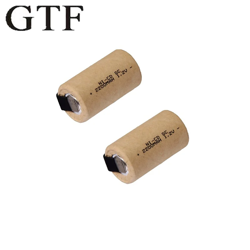 

GTF 4pcs SC 2200mah 1.2V battery NI-CD rechargeable batteries for electric screwdrivers electric drills 2200mAh SubC battery