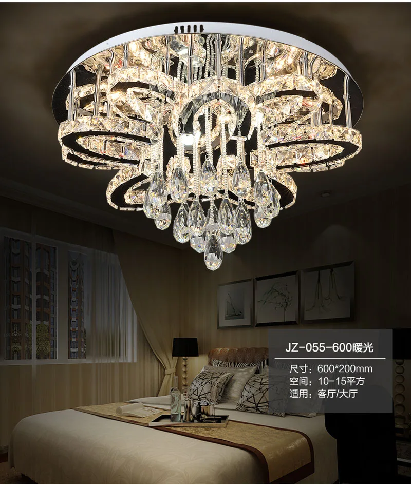 Современный светодиодный потолочный светильник, круглая хрустальная лампа, простая лампа для гостиной, спальни, столовой, лампа и фонари, оригинальное изменение цвета