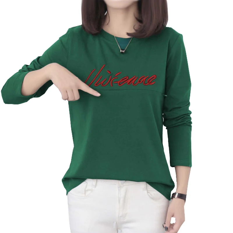 

Spring Maternity Nursing Tops Breast Feeding T Shirt Plus Size Top for Pregnant Woment Casual Letter Embroidery Cotton Clothes