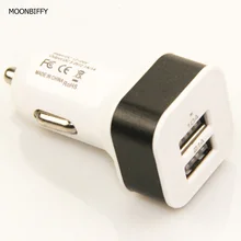 Moonbiffy Новое поступление мини-двойная 2 порта USB Автомобильное зарядное устройство адаптер питания для iPhone6/6 Plus 5S телефона Android IPOD камеры