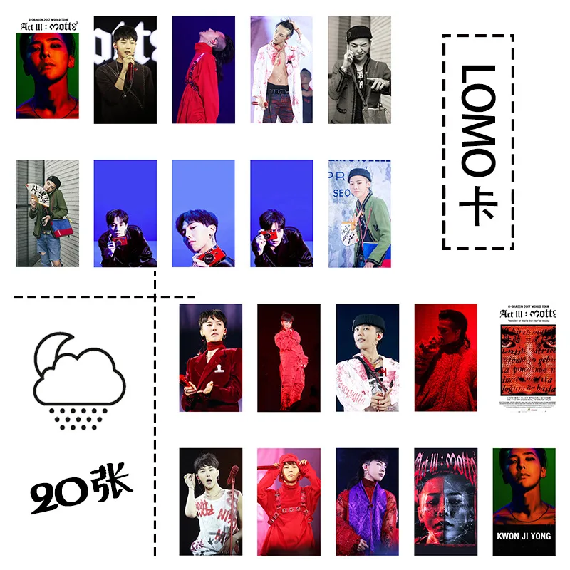 [MYKPOP]BIGBANG ACT III MOTTE LOMO набор карт 20 шт./компл. бумажная Фотокарта для поклонников KPOP
