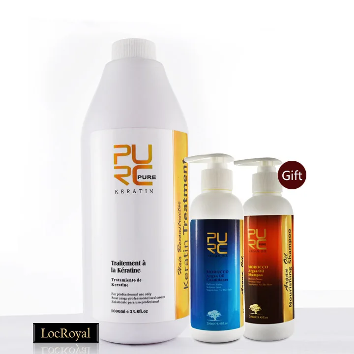 

Brazilian keratin hair straightening  formalin 5% 1000ml  for hair care buy 6 pcs get one set hair shampoo and conditioner