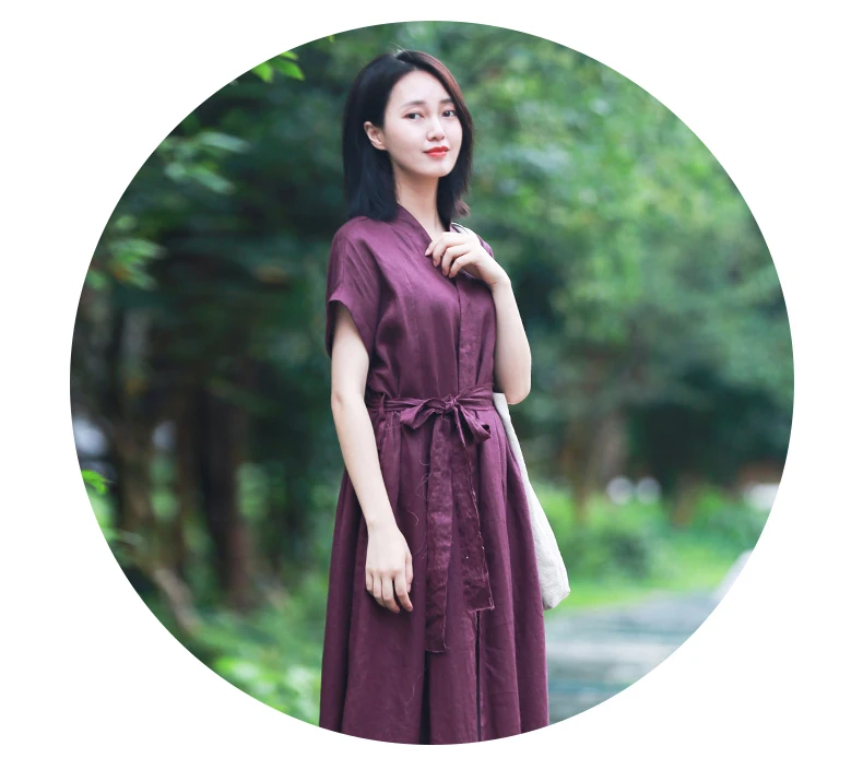 v neck linen dress (5)