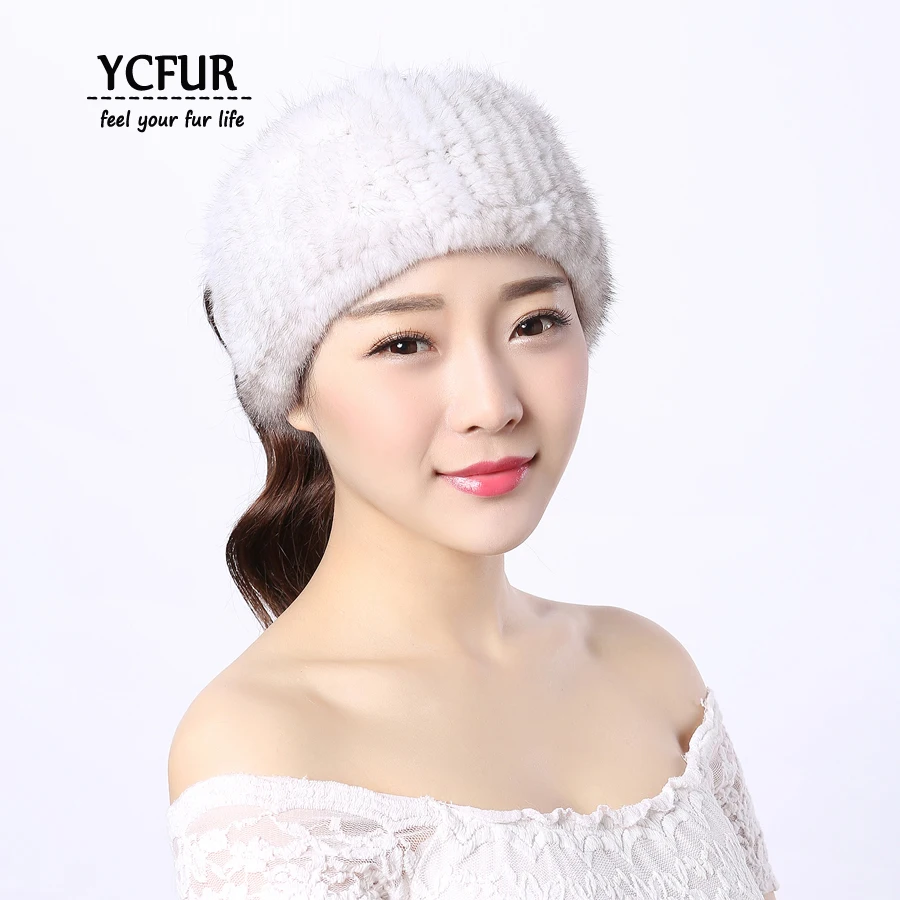 YCFUR Женская повязка на голову зимняя эластичная вязаная натуральная шарфы из норки для женщин шейный шарф женский