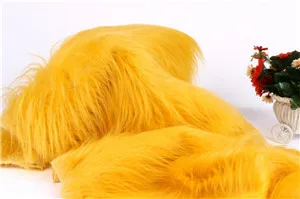 18 Цвета роскошные длинные волосы искусственный мех Ткань плюшевые игрушки ткань 100x150 см - Color: yellow