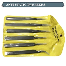 Горячая 6 шт. нержавеющая сталь промышленные безопасные антистатические пинцеты набор инструментов ремонтные Инструменты наборы электронных компонентов ремонтный инструмент