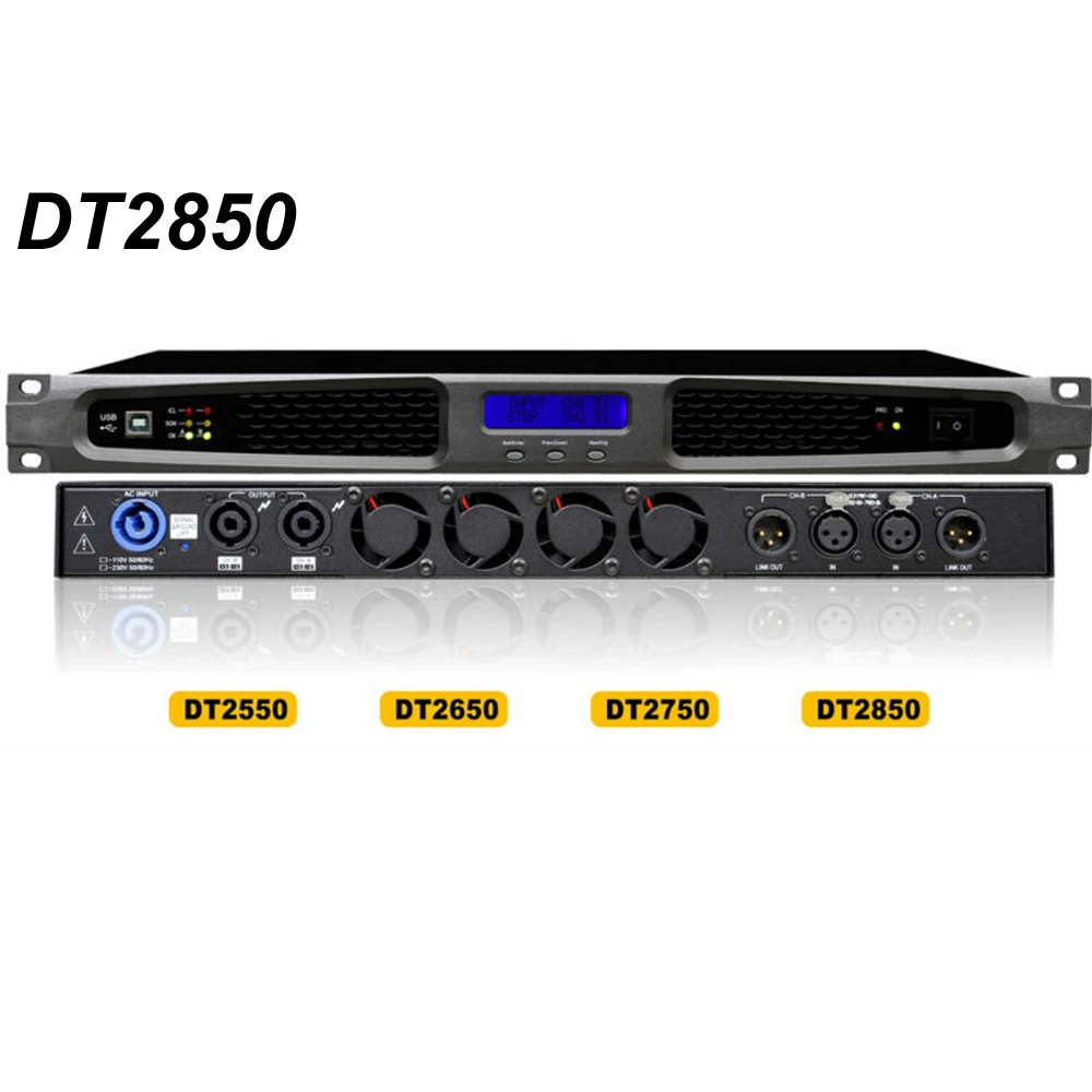 DT2850 2 CH amplifier class d amplifier 2x850w 1U Amps