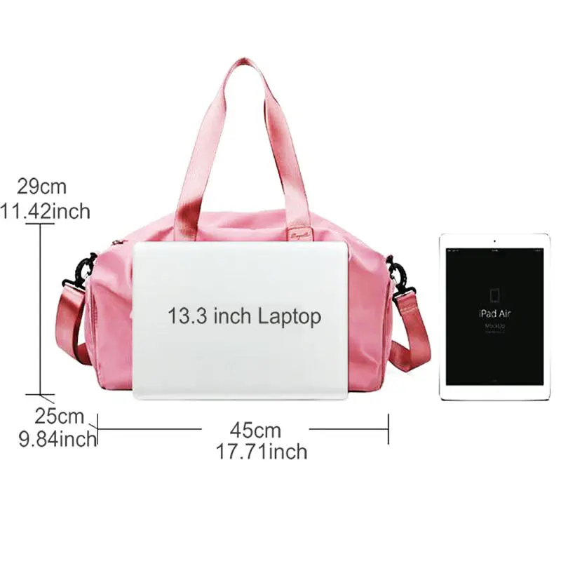 Gym Yoga Bags For Women Sac de Sport Travel Bags With Dry Pocket Pink Girl Training Handbag Lightweight Nylon Swimming Pool Bags Gym Yoga Bags For Women Sac de Sport Travel Bags With Dry Pocket Pink Girl Training Handbag Lightweight Nylon Swimming Pool Bags
