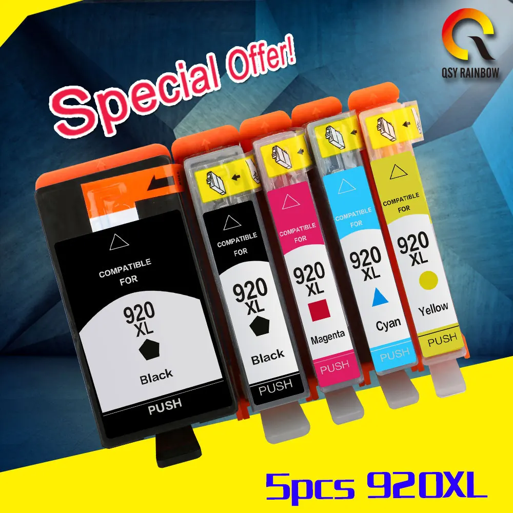 5PK Full ink cartridge For hp 920 XL compatible for HP Officejet 6000