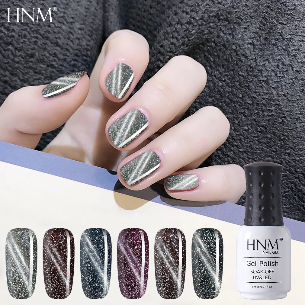 HNM алмазные кошачьи глаза 8 мл УФ гель для ногтей Хамелеон 5D широкий Магнитный Galaxy