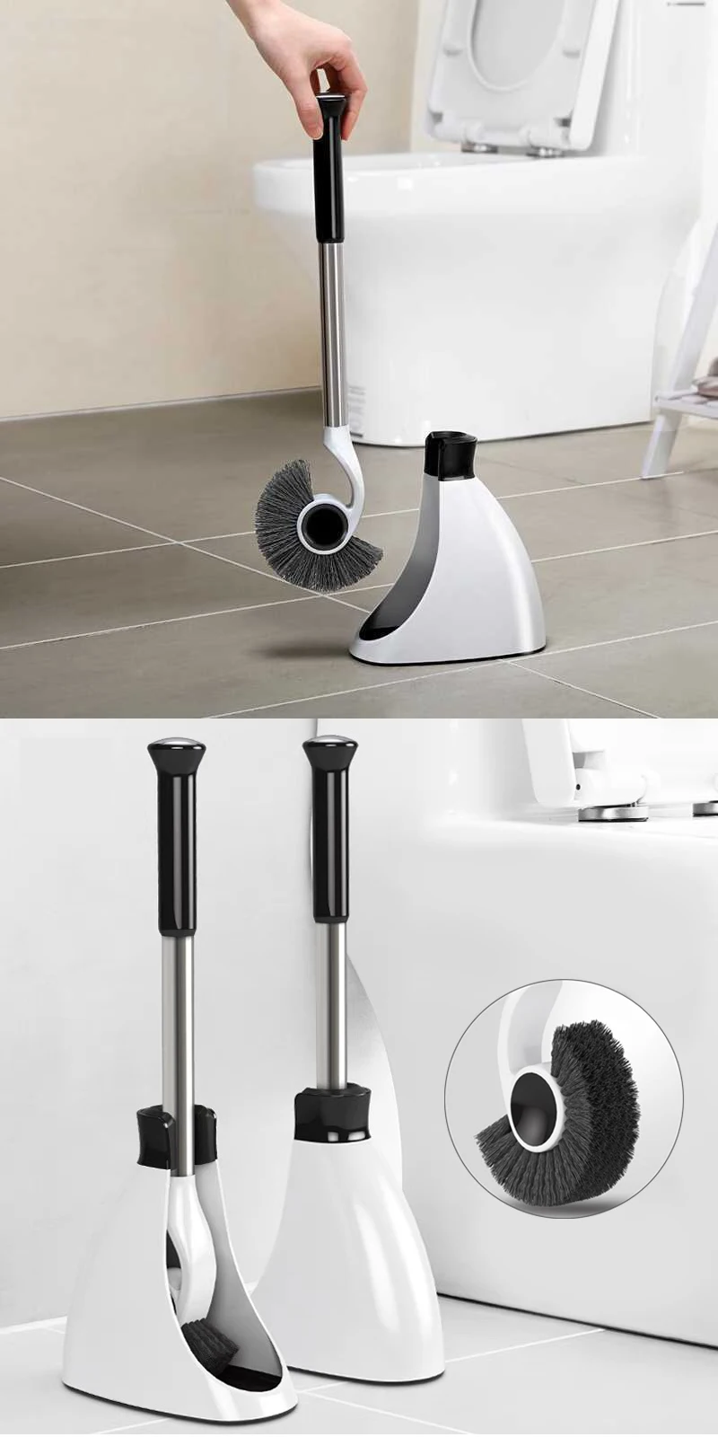 Домашний туалет щетка для чистки с ручкой из нержавеющей стали держатель напольная с основанием wc ванная аксессуары набор