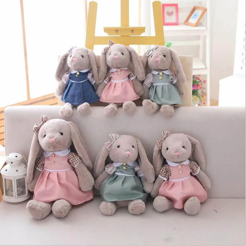 

Lovely Wearing Dress Rabbit Plush Toy Stuffed Animal Soft Plush Doll Toys Birthday & Christmas Gift Send to Girls