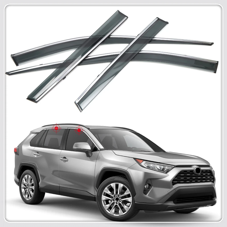 

For Toyota RAV4 2019 2020 Car Styling Window Visor Shades Sun Rain Guard Deflector Trim 4pcs Auto Accessories