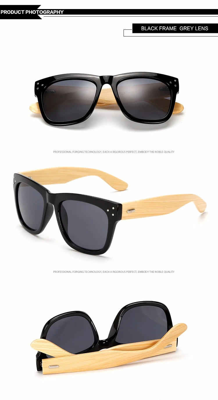 UCOOL Vintage Bamboo Leg Sunglasses Women Classic Brand Designer UV400 Wooden Sun Glasses Colorful Coating Mirror Points (3)