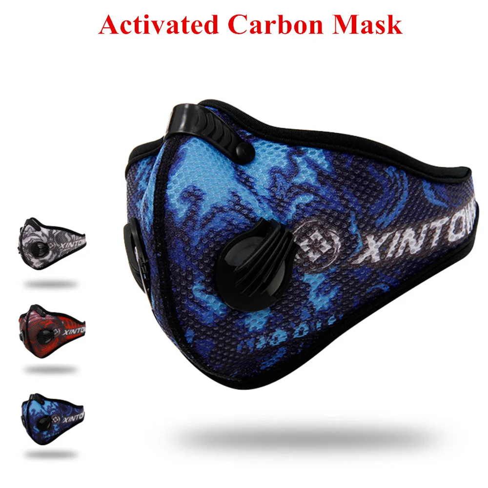 

Fashion PM2.5 Dust Mesh Cloth Mask Cycling Respirator Activated Carbon Breathable Filter Outdoor Running Protection Face Mask