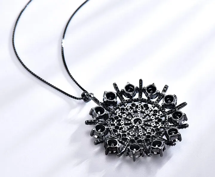 UMCHO Гипербола драгоценный камень черная шпинель Ожерелье Подвески Твердые 925 пробы серебряные женские ювелирные изделия для женщин подарок хорошее ювелирное изделие