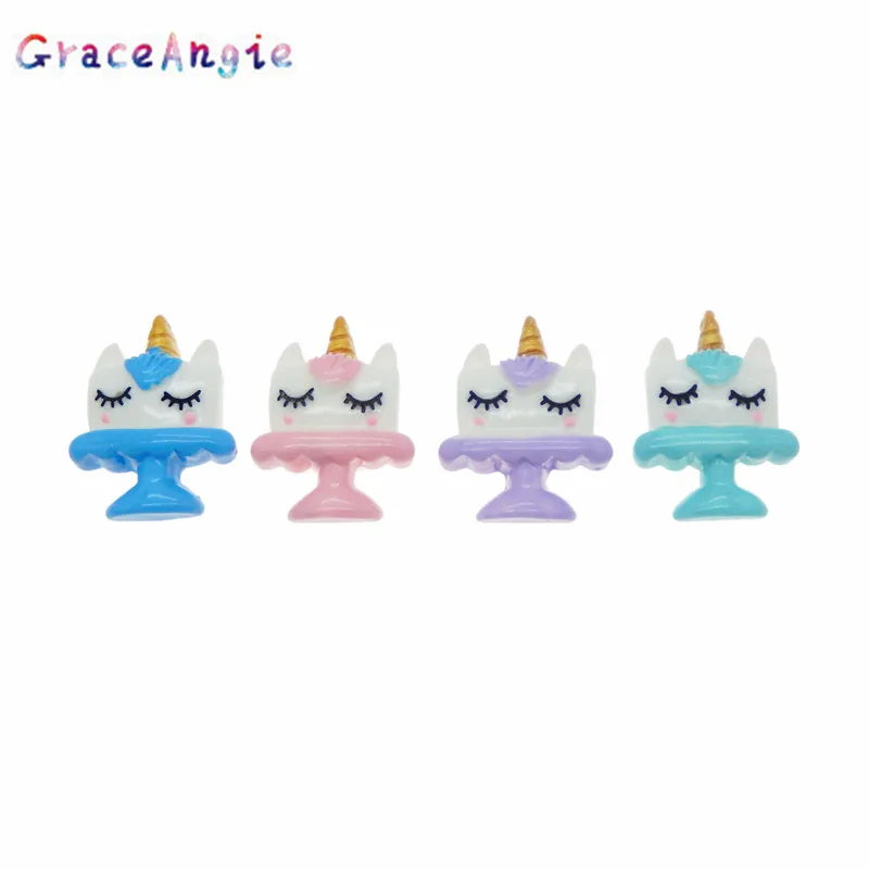 

GraceAngie Resin Mixed Color 5pcs/pack Unicorn Styling Geometric Square Horse Model Jewelry Accessories DIY Anniversary