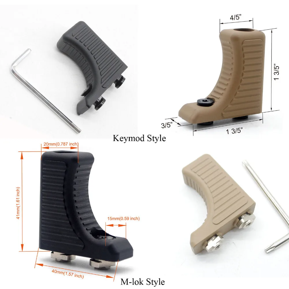 

Aplus Black/Tan Color_Aluminum Handstop Tactical Hand Grip Kit Ultralight For Keymod / M-lok Handguard Rail Free Shipping