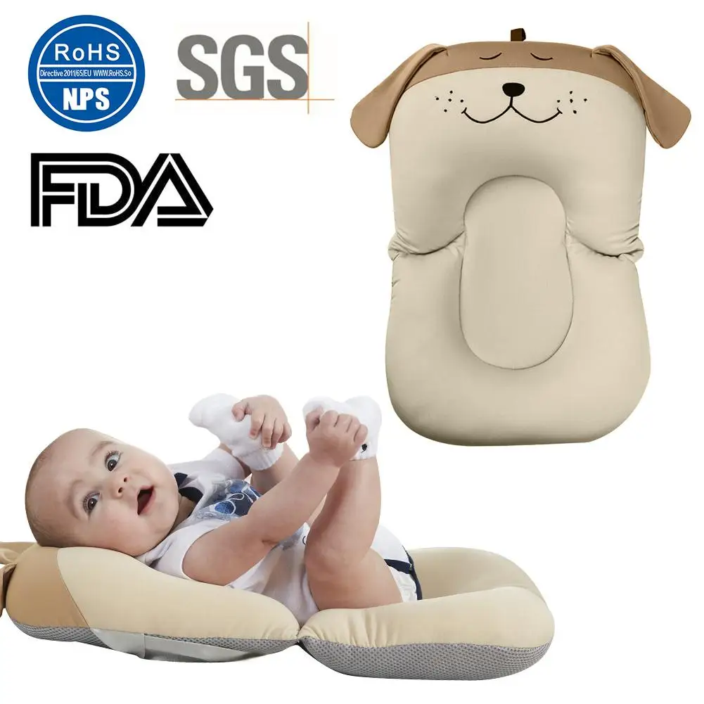 Cartoon Baby Safe Bath Mat Bathtub Infant Bath Pad Mesh Pocket Non-Slip Newborn Bath Bed Floating Cushion Infant Bathtub Mat
