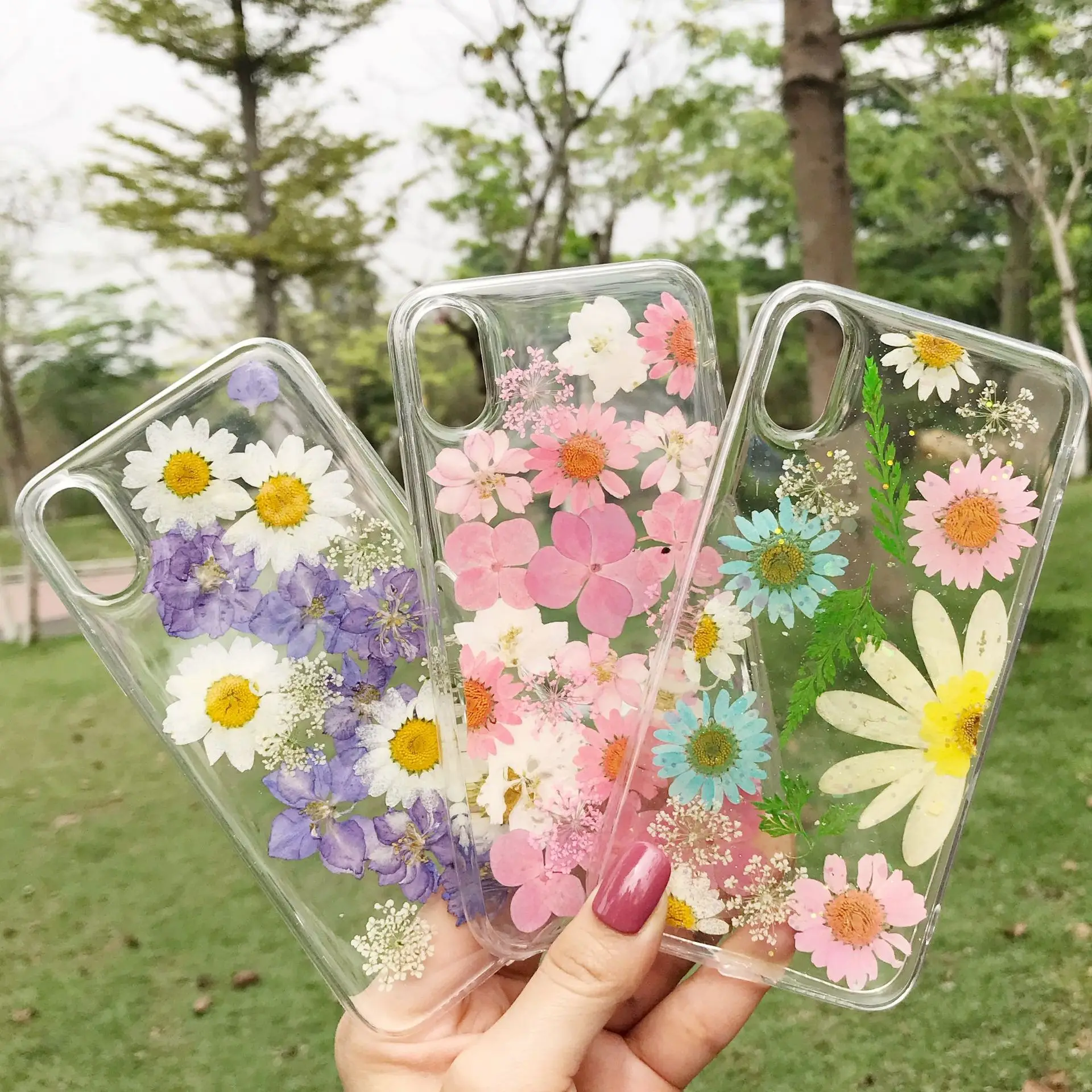 

Real Dry Flower For iPhone X XR XS Max 8 8 Plus 7 7 Plus 6 6S 6S Plus Case Cover Back Shell Bumper Ins Fashion Protective Coque