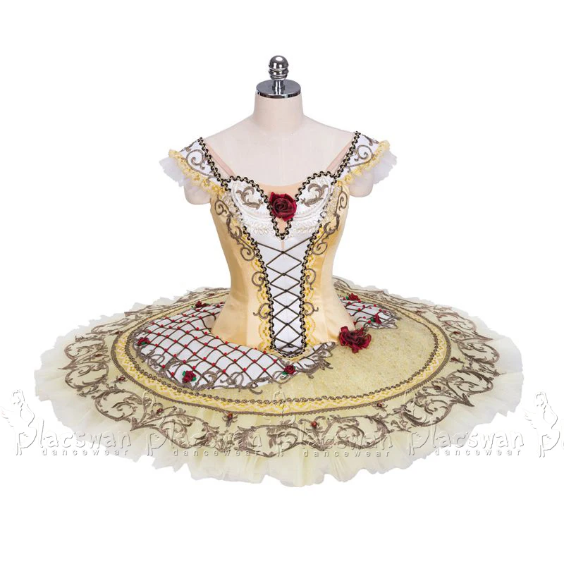 Classical Ballet Tutu Professional Gold Ballerina Tutu Costume Adults