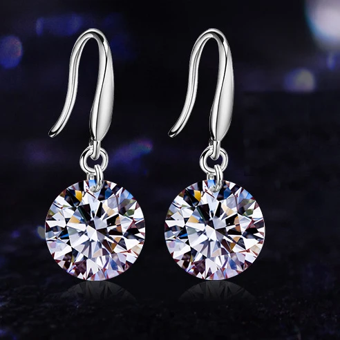 

Fashion Earring Jewelry Bijoux High Quality CZ Crystal Earring 925 Silver Earrings For Women Brincos CY016