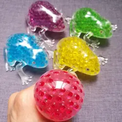 Новинка Squishy бисер лягушка стресса мяч мягкими игрушки-антистресс прозрачный лягушки Squeeze игрушки для детей взрослых антистресс