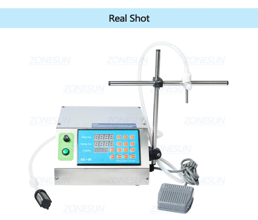 ZONESUN Шестерня насос устройство Наполнения Бутылок водой полуавтоматическая машина для наполнения жидкого флакона столешницы для сок