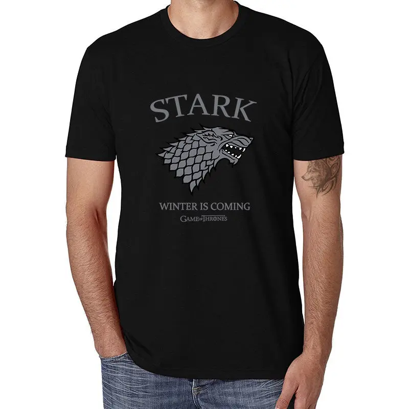 Game of Thrones Black Short Sleeve Men Cotton T Shirt Funny Printed