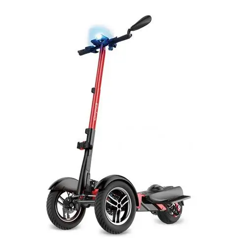 Perfect 2018 800W Three wheels Off Road Electric Scooter Folding All terrain Skateboard Foldable E-Scooter with seat Removebale battery 2