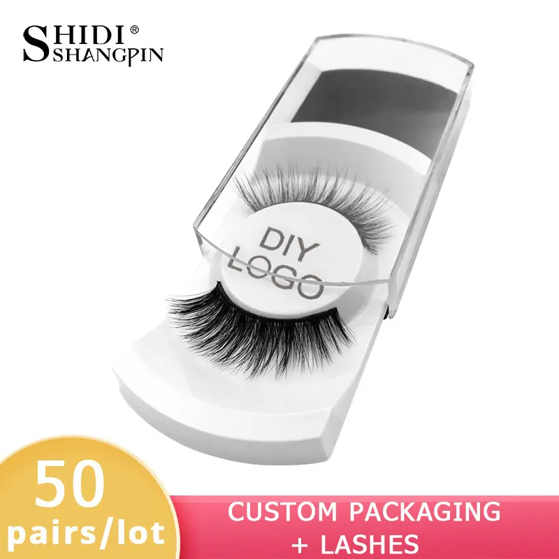 

50 Pairs custom logo mink eyelashes customize lashes 3d mink lashes private label false eyelashes lashes custom packaging