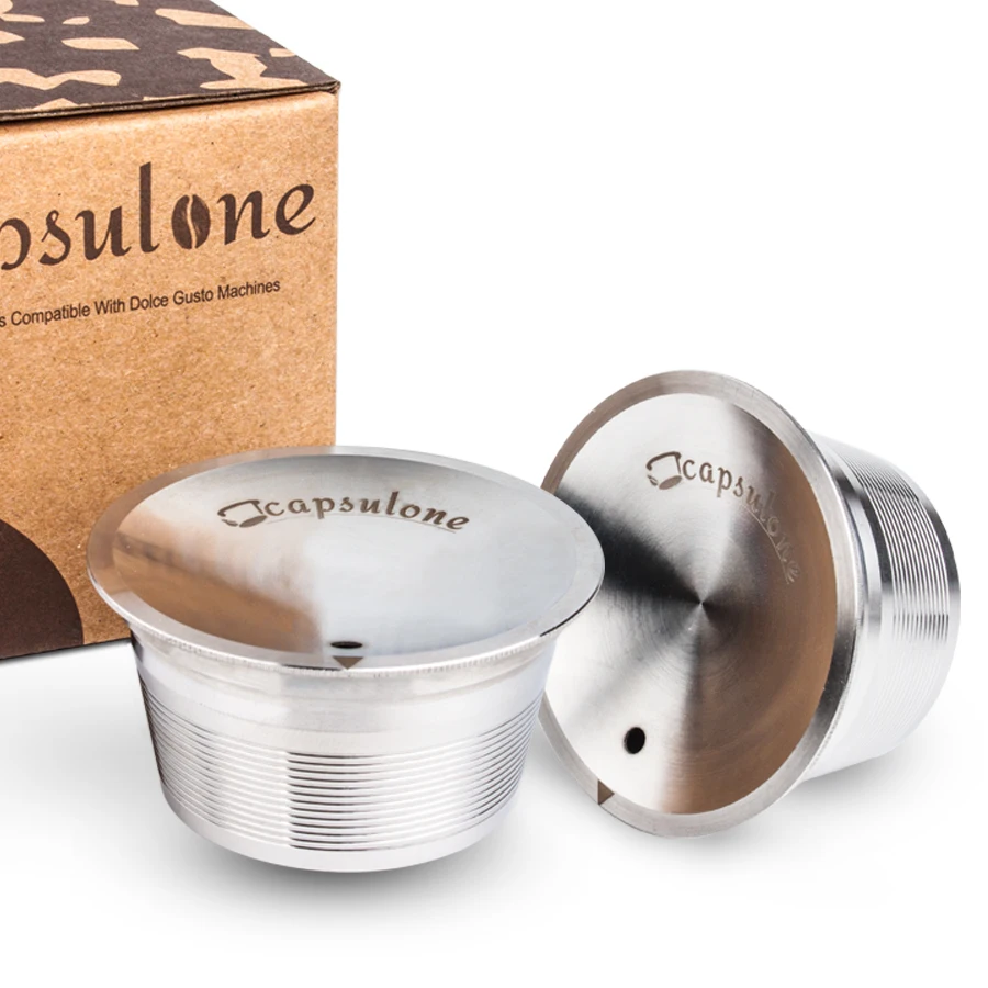  Capsulone/STAINLESS STEEL Metal capsule Compatible for dolce gusto Machine Refillable Reusable caps
