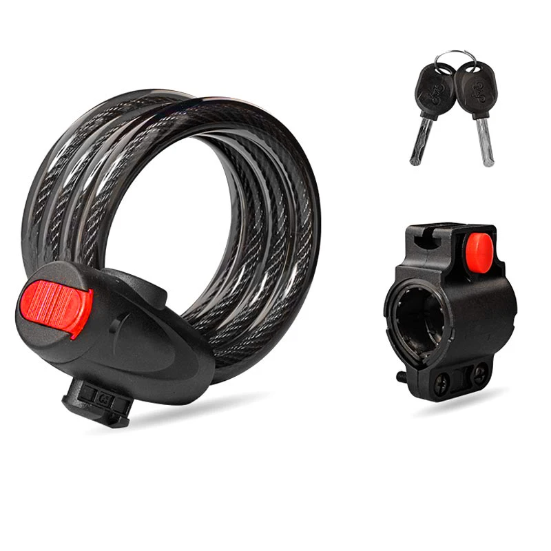 

Universal Bike Lock Anti-Theft With 2 Keys For Bicycle Motorcycle Security Lock 1m Steel Rope Cable YA88