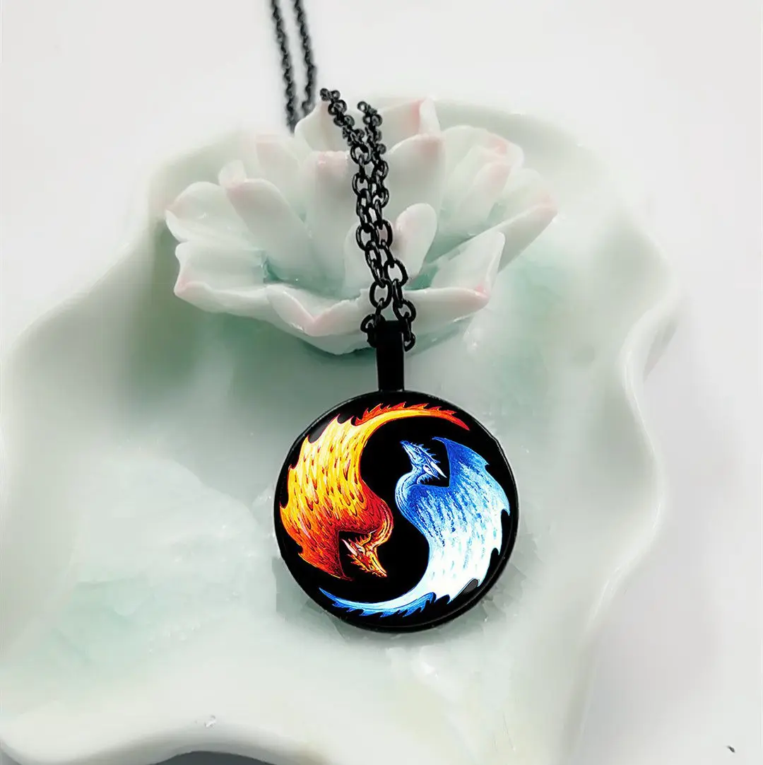 2018 Hot Fashion Ice Fire Bird Yin Yang Pendant Necklace Glass Taiji Shaped Gossipy Necklace Buy At The Price Of 0 52 In Aliexpress Com Imall Com