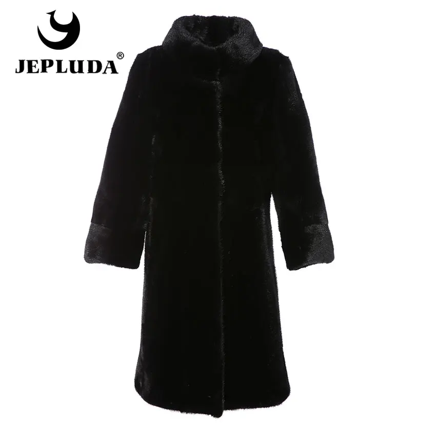 

JEPLUDA New High Quality Scandinavian Imported Natural Mink Fur Coat Women Winter Warm Thick Real Fur Coat Women Real Fur Jacket