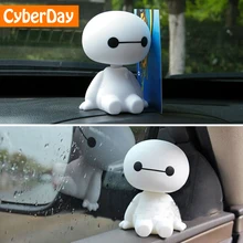 Cartoon Plastic Baymax Robot Hoofd Schudden Figuur Auto Ornamenten Auto Interieur Decoraties Grote Hero Pop Speelgoed Ornament Accessoires