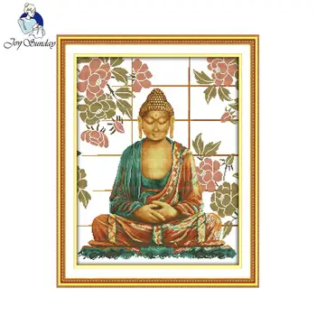 

Joy sunday figure style Buddha oriental cross stitch patterns kits for beginners diy craft