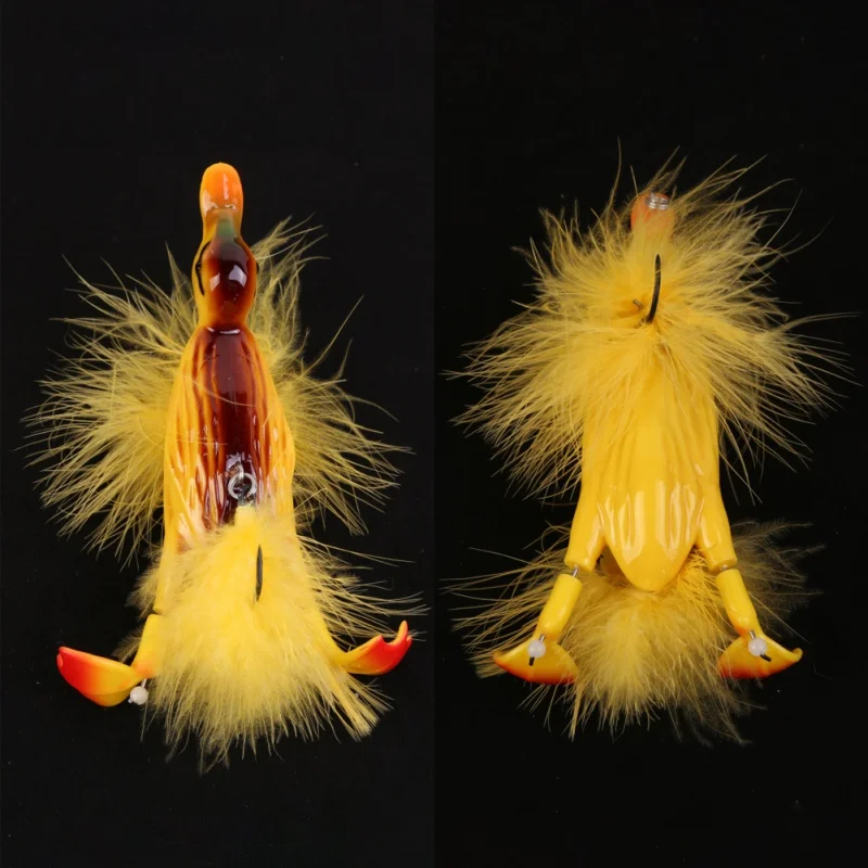 Duck Topwater Fishing Lure Floating Artificial Bait 3D Swimbaits Plopping Splashing Feet Hard Fishi