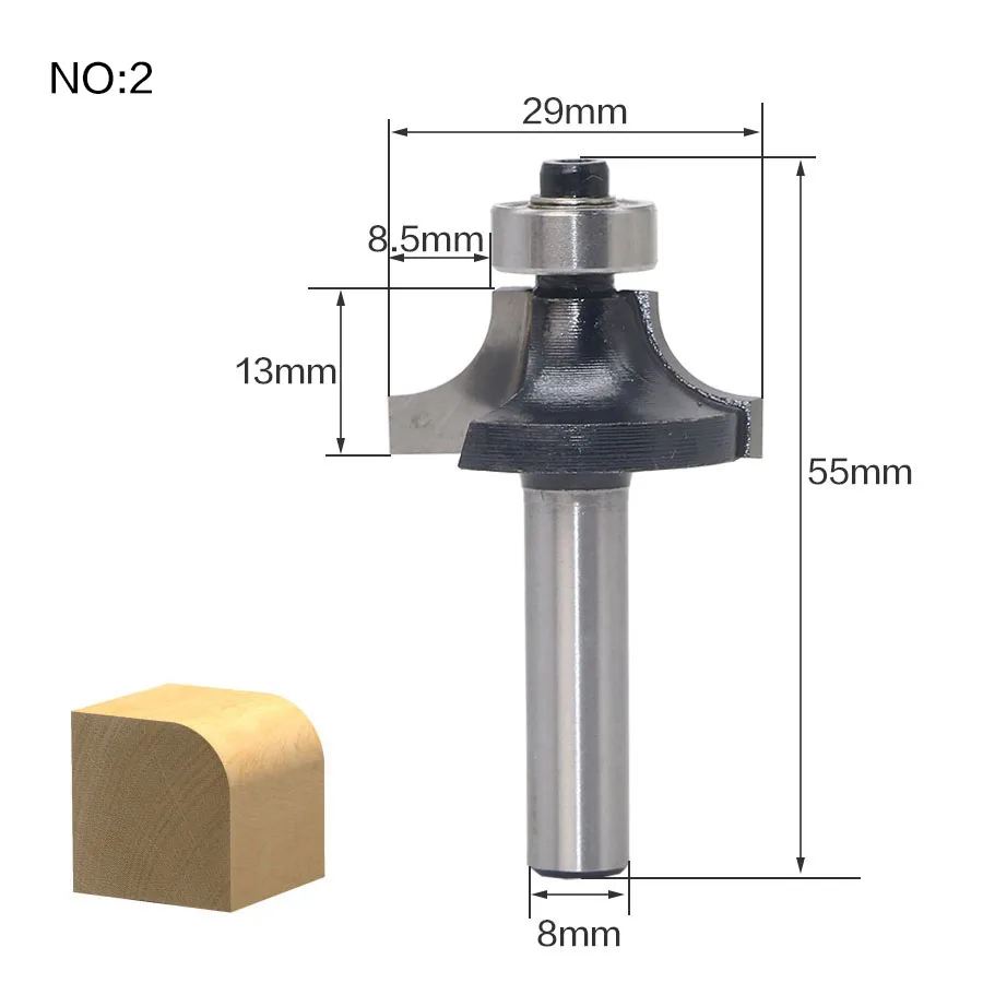1 шт. 8 мм хвостовик древесины фрезы прямой концевой фрезы триммер очистки заподлицо отделка угловая круглая бухта коробка биты инструменты фрезерные Cutte