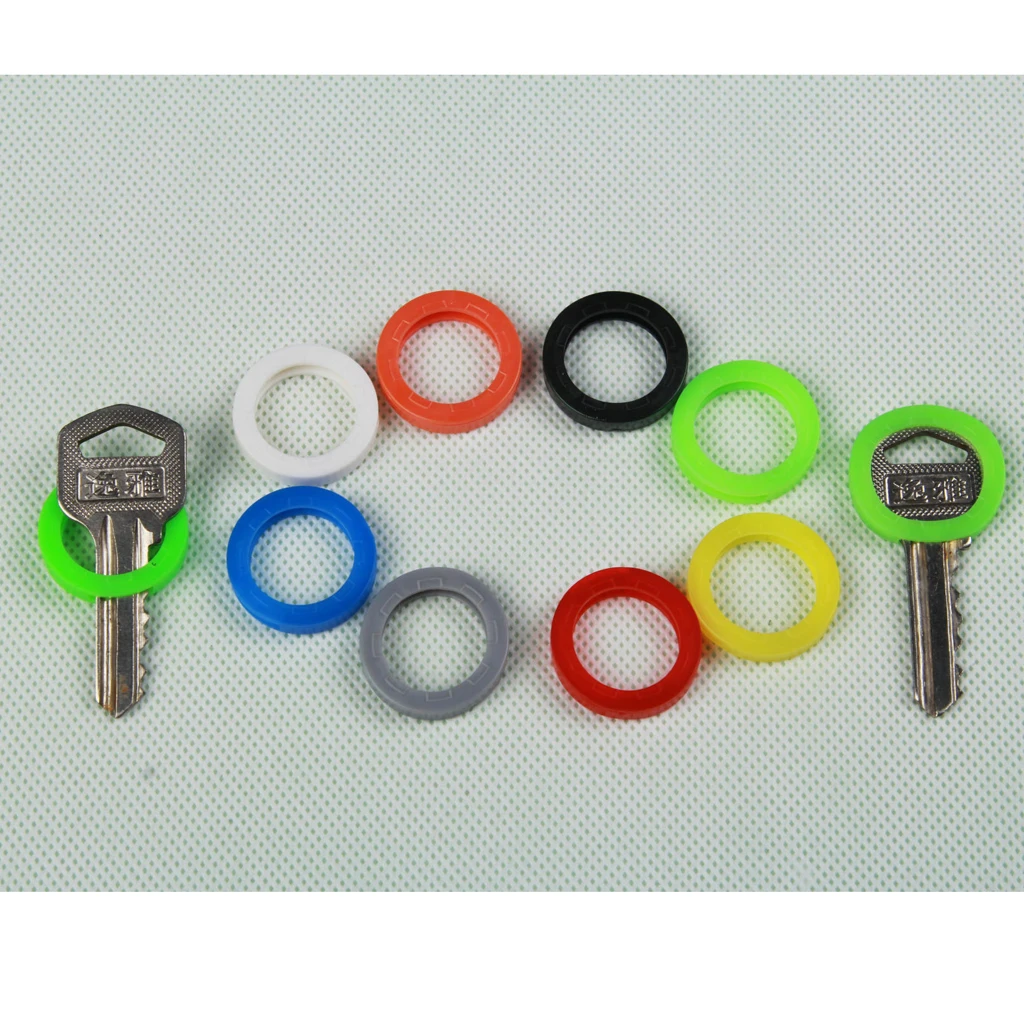 

24pcs Assorted Colors Key Top Cap Cover Topper Keyring ID Marker Tags