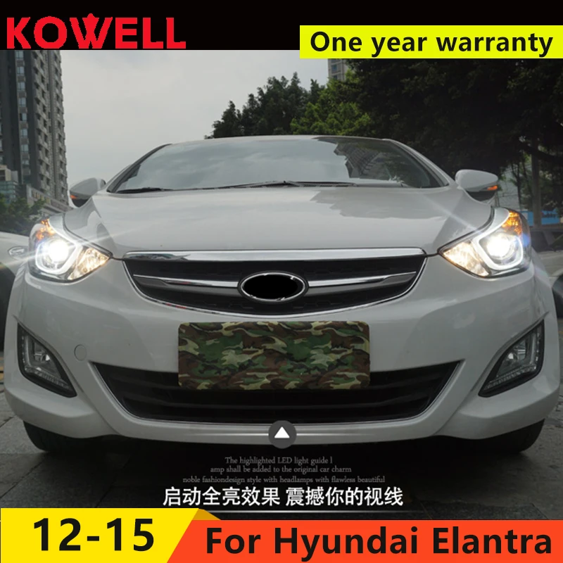 KOWELL стайлинга автомобилей для 2012 2017 фары автомобиля Hyundai Elantra растяжкой поворота