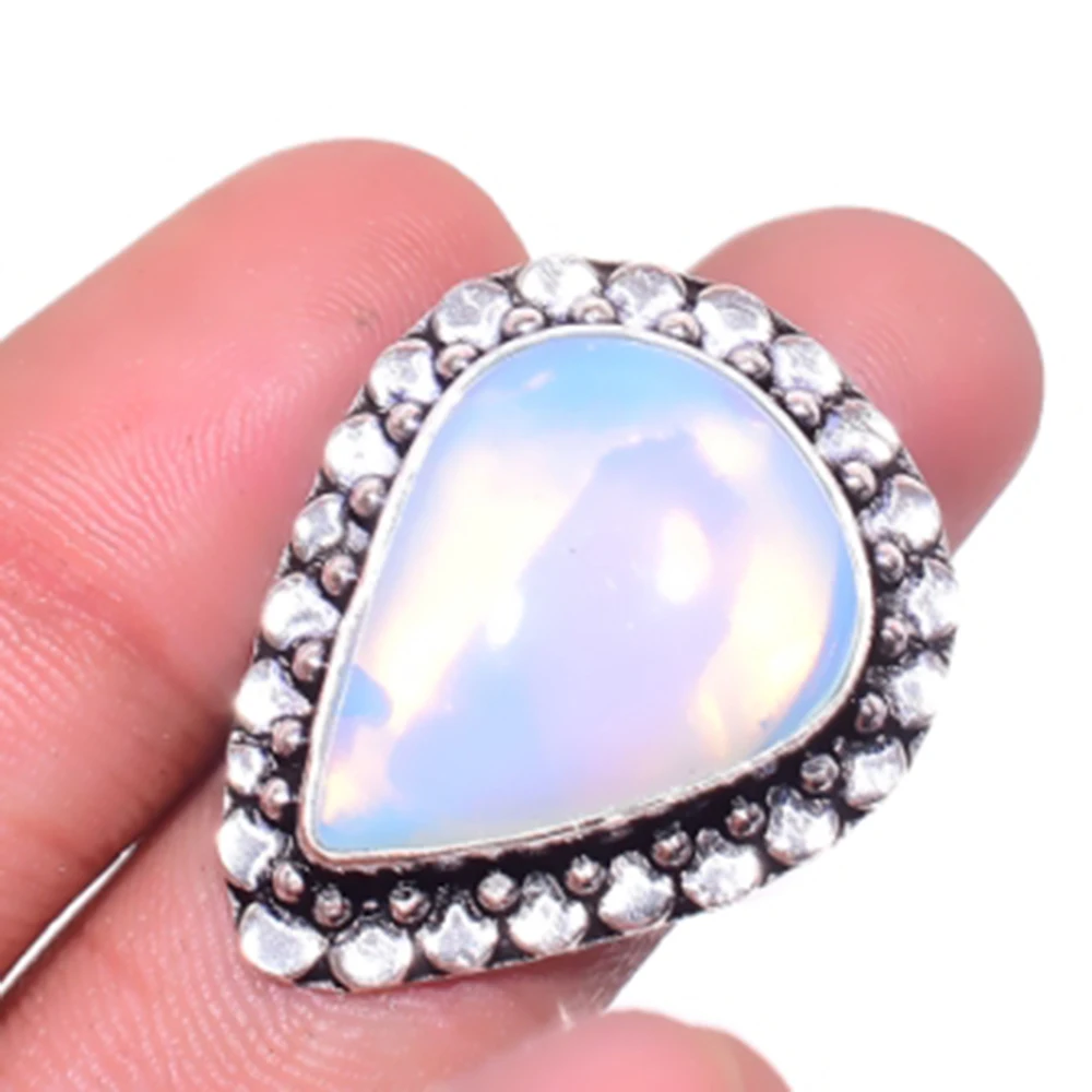 

Fire Opal Ring Silver Overlay over Copper , USA SIZE:7.25 , R4547